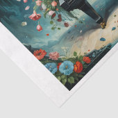 Klavier und Blume: eine Freude-Symphonie für Ewigk Seidenpapier (Detail)