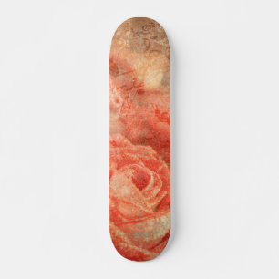 Klavier und Geige mit Musiknoten und Rose Skateboard