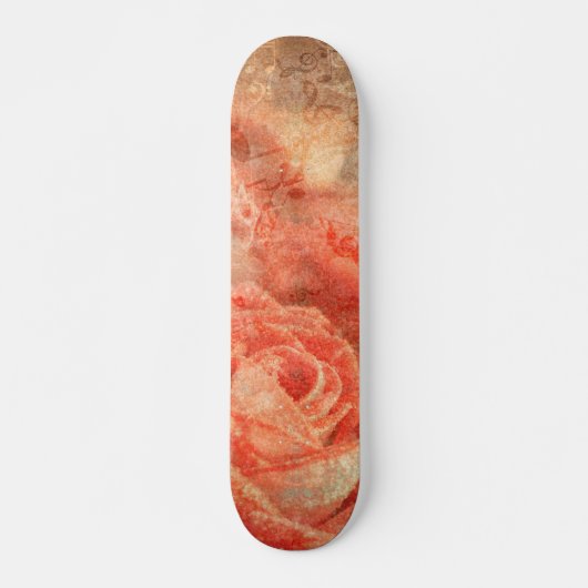 Klavier und Geige mit Musiknoten und Rose Skateboard (Vorne)