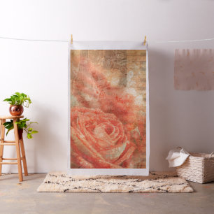 Klavier und Geige mit Musiknoten und Rose Stoff