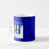 Klavier- und Gitarren-Blues Kaffeetasse (Vorderseite Links)