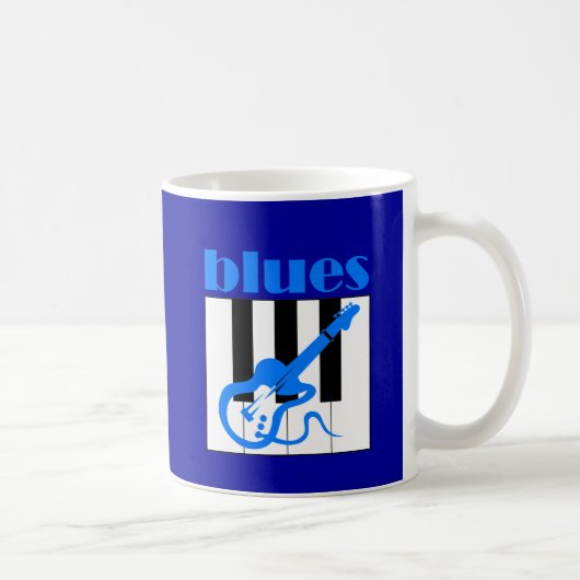 Klavier- und Gitarren-Blues Kaffeetasse (Rechts)