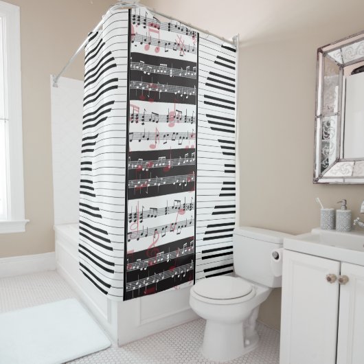 Klavier und Musik 2 Klavier Duschvorhang (Beispiel)