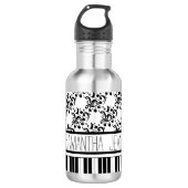 Klavier und Musiknote Edelstahlflasche (Vorderseite)