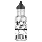 Klavier und Musiknote Edelstahlflasche (Links)