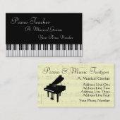 Klavier- und/oder Musiklehrer-Visitenkarte Visitenkarte (Vorne/Hinten)