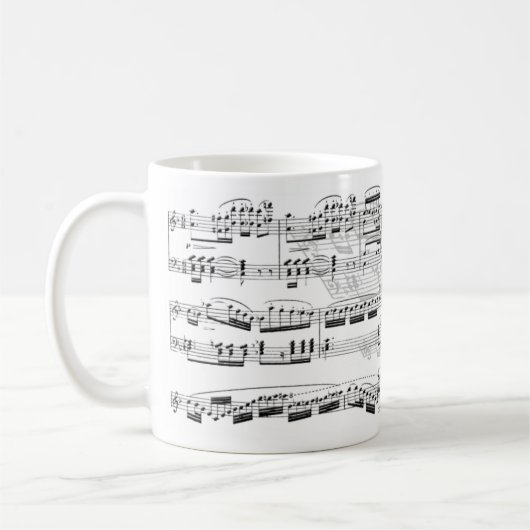 Klavier und Partitur Kaffeetasse (Links)