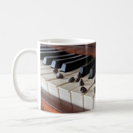 Klavier und Schokoladensplitter (11oz) Kaffeetasse (Links)