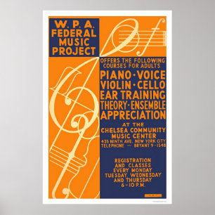 Klavier-Violinen-Klassen WPA 1939 Poster