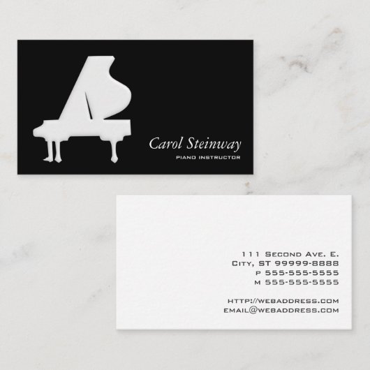 Klavier Visitenkarte (Vorne/Hinten)