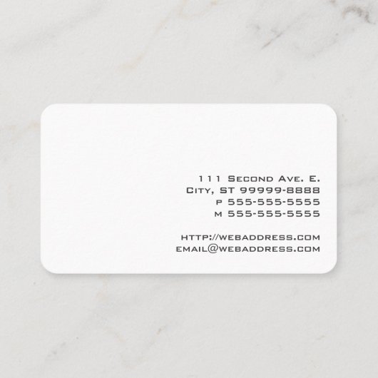 Klavier Visitenkarte (Rückseite)