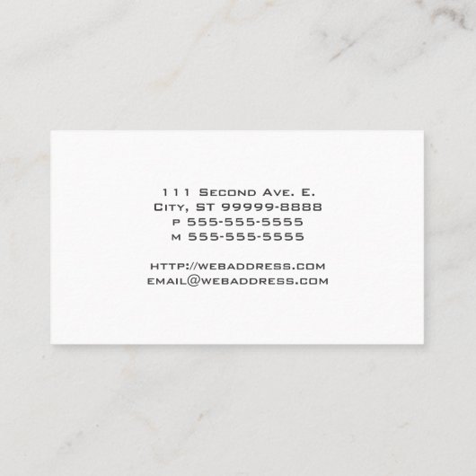 Klavier Visitenkarte (Rückseite)