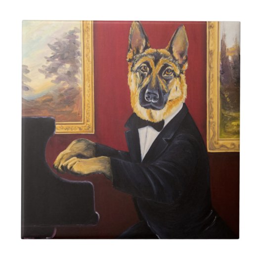 Klavier-Walzer des Schäferhund-| Fliese (Vorderseite)