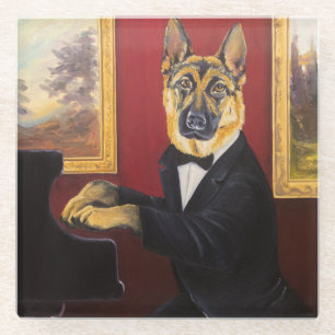 Klavier-Walzer des Schäferhund-  Glasuntersetzer
