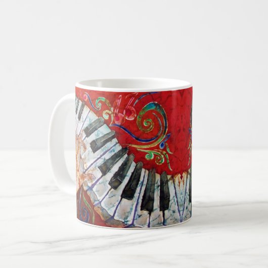 Klavier-Wecker-Tasse Tasse (Vorderseite Links)