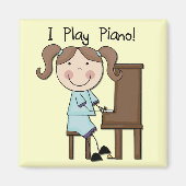 Klavier - Weibliche Hemden und Geschenke Magnet (Vorne)