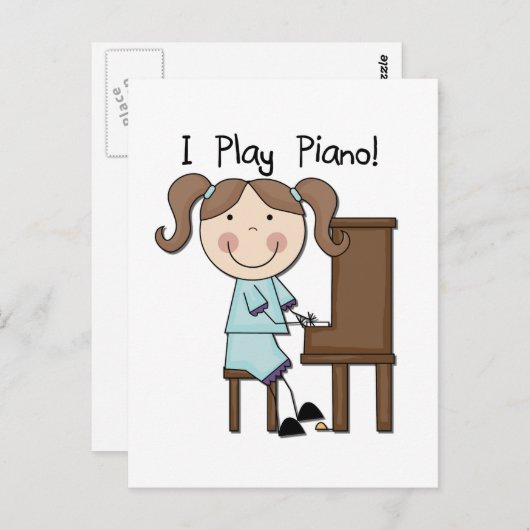 Klavier - Weibliche Hemden und Geschenke Postkarte (Vorne/Hinten)