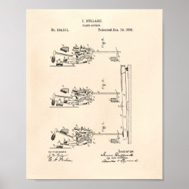 Klavieraktion 1886 Patent Art Old Peper Poster