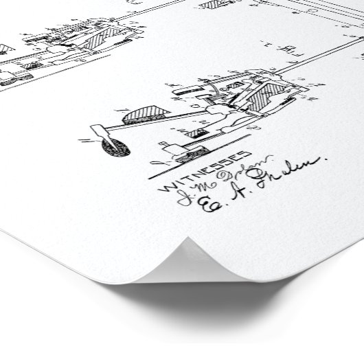 Klavieraktion 1886 Weißbuch zum Thema Patentkunst Poster (Ecke)