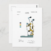 Klavieraktion - Patent Max Steinert - gefärbt Postkarte (Vorne/Hinten)