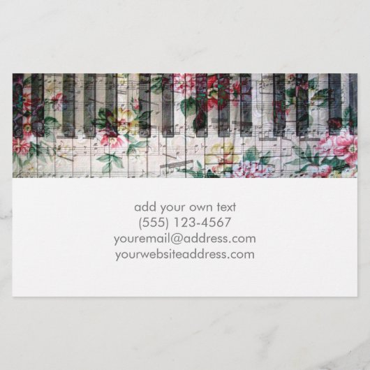 Klavierblumendesign Flyer (Hinten)