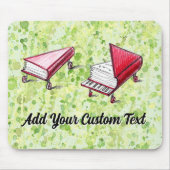 Klavierbücher über Räder Limone künstlerische Tran Mousepad (Vorne)
