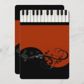 Klaviereinladung Einladung (Vorne/Hinten)