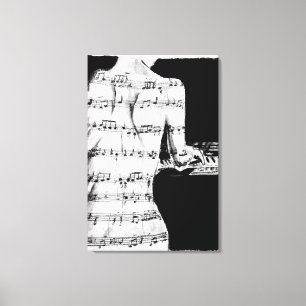 Klavierfrau Leinwanddruck Musik Fantasy