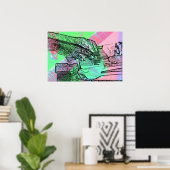 Klavierhand über durchtränkte Gitarre Poster (Heimbüro)