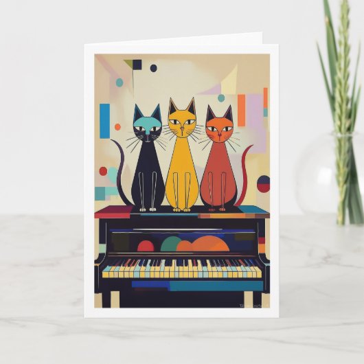 Klavierkatzen Karte (Vorderseite)