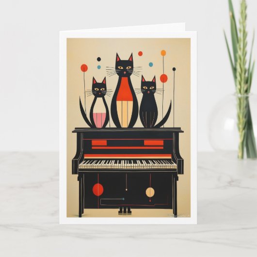 Klavierkatzen Karte (Vorderseite)
