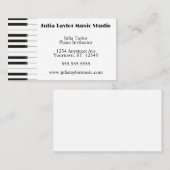 Klavierkeyboard Border Music Teacher Visitenkarte (Vorne/Hinten)