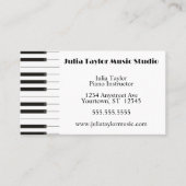 Klavierkeyboard Border Music Teacher Visitenkarte (Vorderseite)