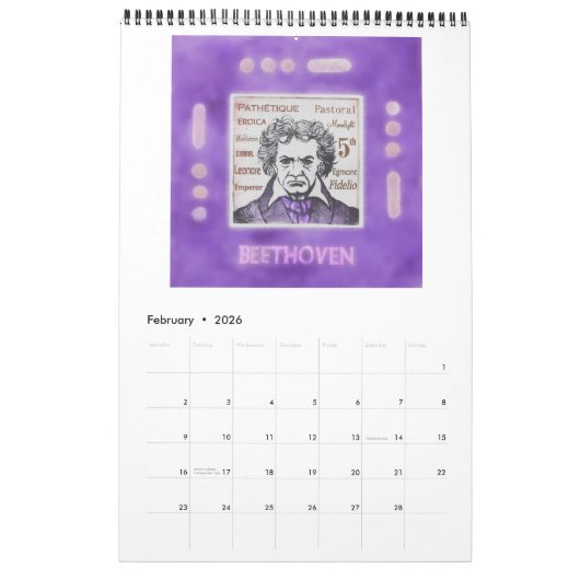 Klavierkomponentenkalender Kalender (Feb 2026)