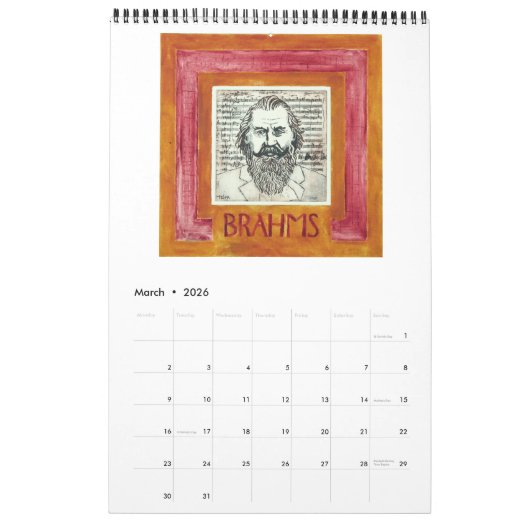 Klavierkomponentenkalender Kalender (Mär 2026)