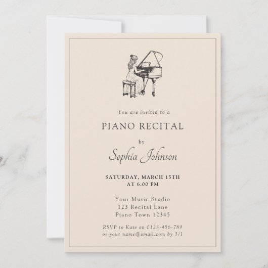 Klavierkonzert Einladung (Vorderseite)