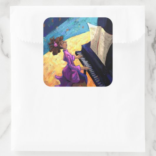 Klavierkonzert Quadratischer Aufkleber (Tasche)
