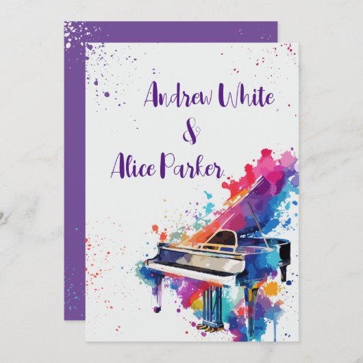 Klavierkunst Einladung (Vorne/Hinten)