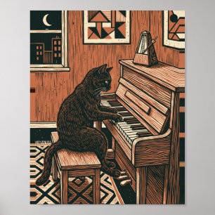Klavierkunst Vintage-Gemälde Poster