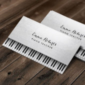 Klavierlehrer Elegante Weiße Musik Visitenkarte