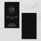 Klavierlehrer Eleganter Pianist Visitenkarte (Vorne/Hinten)