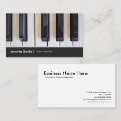 Klavierlehrer - Elegantes Foto Visitenkarte (Vorne/Hinten)