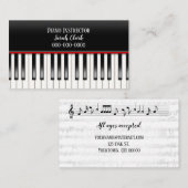 Klavierlehrer mit Tastatur Visitenkarte (Vorne/Hinten)
