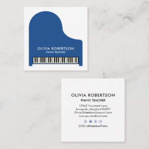 Klavierlehrer, Musikstudio, Klavierlehrer, Pianist Quadratische Visitenkarte