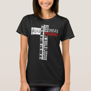 Klavierlehrer Pianist Keyboard Cross Jesus Christi T-Shirt