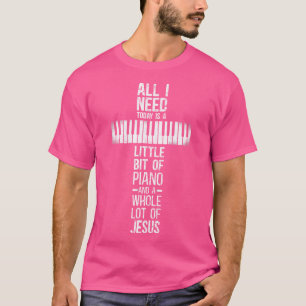 Klavierlehrer Pianist Keyboard Cross Jesus Christi T-Shirt