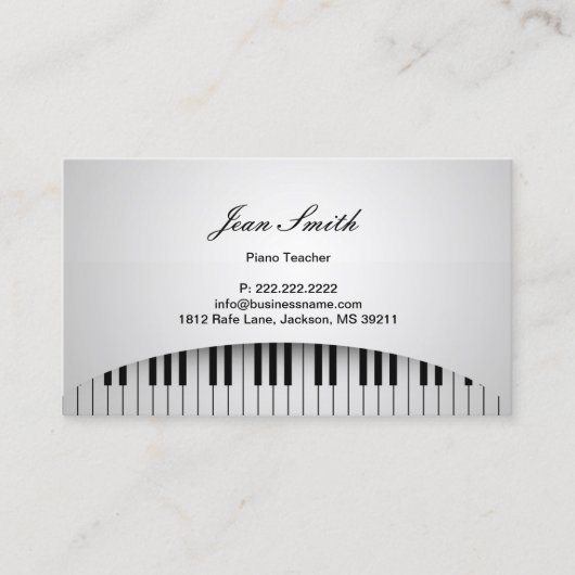Klavierlehrer Piano Piano Piano Piano Piano Piano  Visitenkarte (Vorderseite)