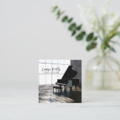 Klavierlehrer Quadratische Visitenkarte (Stehend Vorderseite)