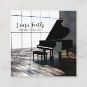 Klavierlehrer Quadratische Visitenkarte (Vorderseite)