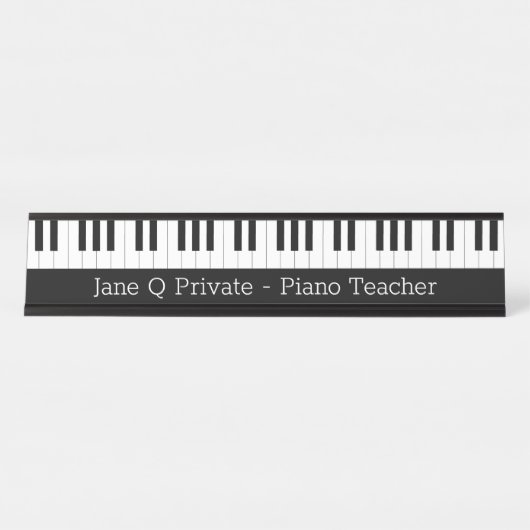 Klavierlehrer Schreibtischnamensplakette (Vorderseite )
